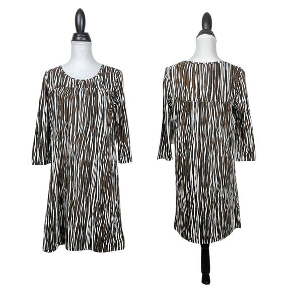 Jones New York Dresses & Skirts - Jones New York Sport | NWT Black Brown White Stripe Jersey Knit Shift Dress